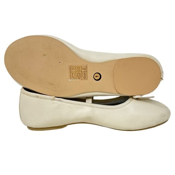 Tip Top Elegant Ivory Ballet Flats with Delicate Bow & Cross-Strap Design Slip - Picture 6 of 6